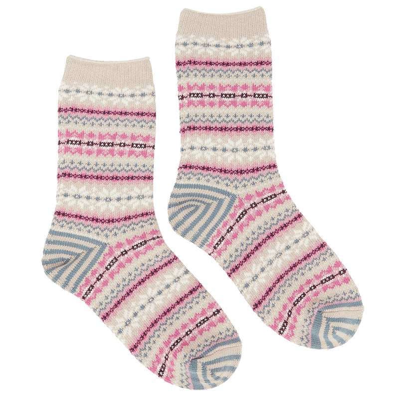 Joules Lucille Fairisle Socks - Oat Fairisle